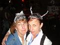 Christy and her mom with tin-foil hats